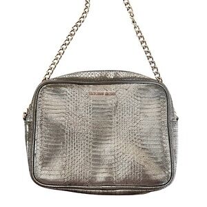 VICTORIA’S SECRET • Metallic Silver Chain Cross Body Shoulder Bag Satchel Purse